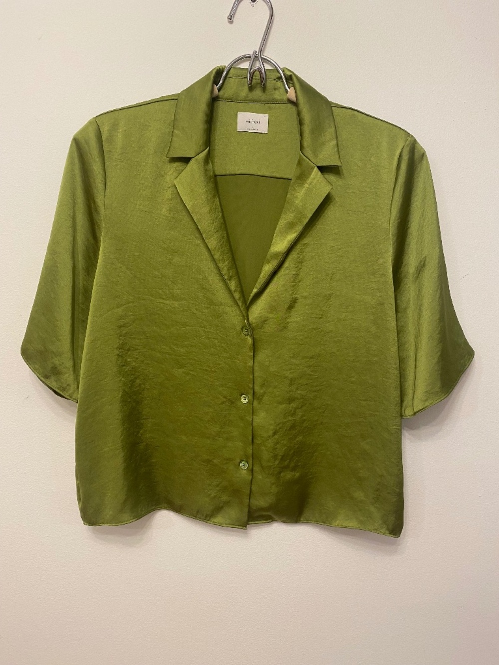 Wilfred Beso Satin Shirt in green size S